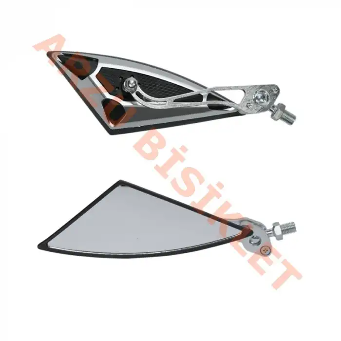 MODİFİYE AYNA 10mm ADAPTÖR 8mm GRİ ÜÇGEN GÜMÜŞ