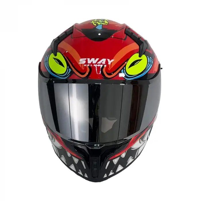 SWAY 869 HERO KASK BLACK RED - SİYAH - KIRMIZI - XL