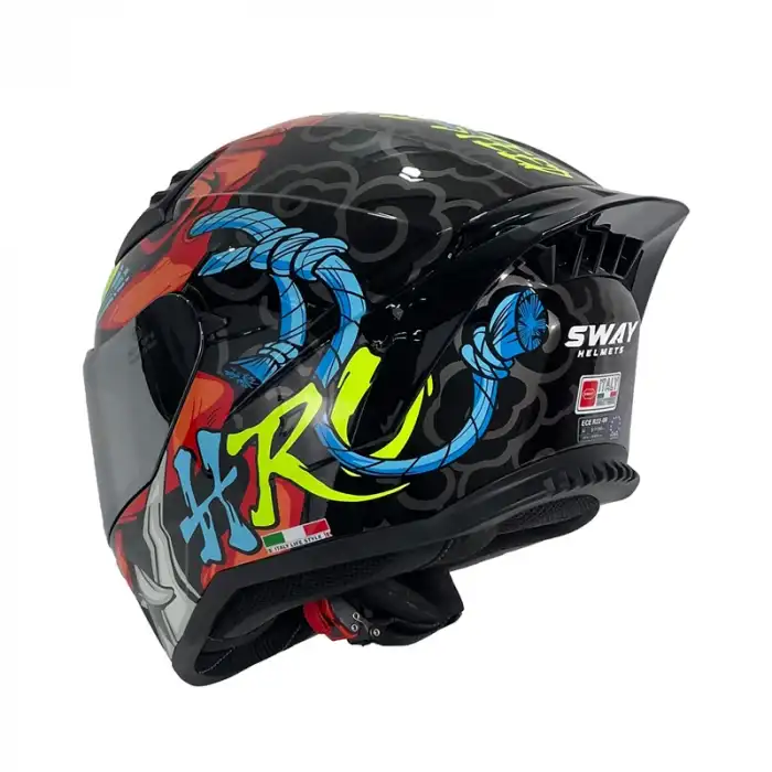 SWAY 869 HERO KASK BLACK RED - SİYAH - KIRMIZI - XL