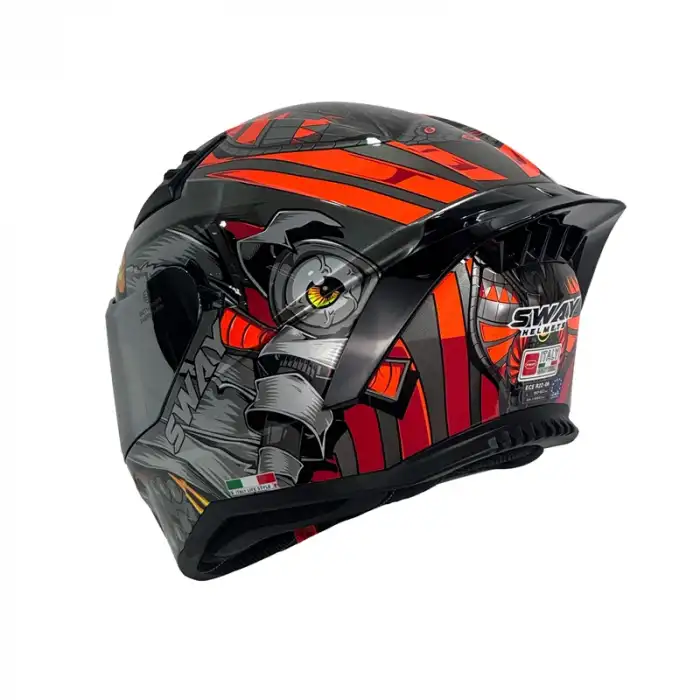 SWAY 869 VENO KASK RED GREY BLACK - KIRMIZI GRAFİK - XL