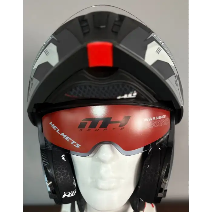 MH ÇENE AÇILIR KASK MAT GRİ BEYAZ MH-928 MAT GRİ BEYAZ