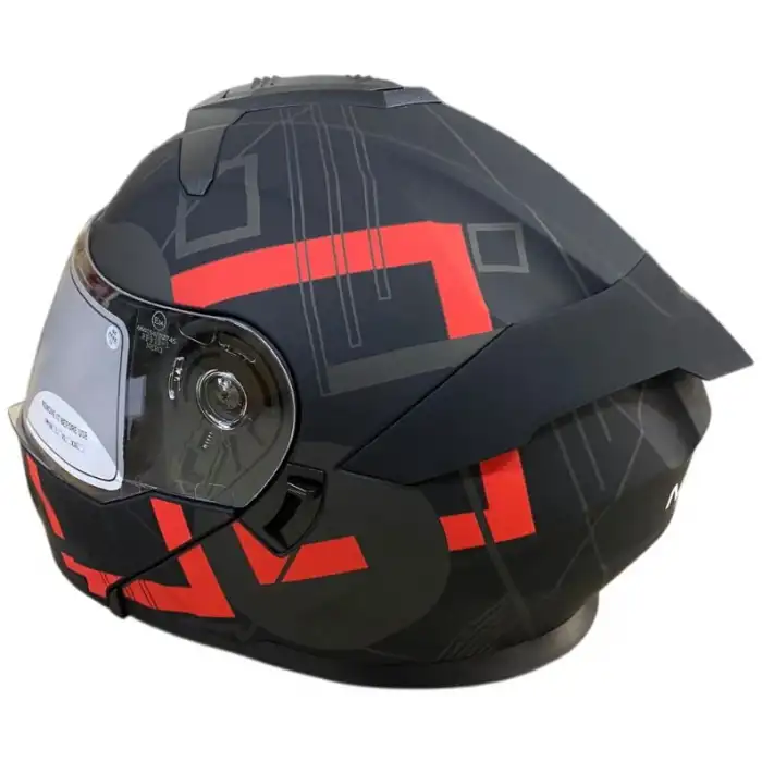 NERO ÇENE AÇILIR KASK 912 MAT SİYAH - KIRMIZI A3 MAT SİYAH - KIRMIZI