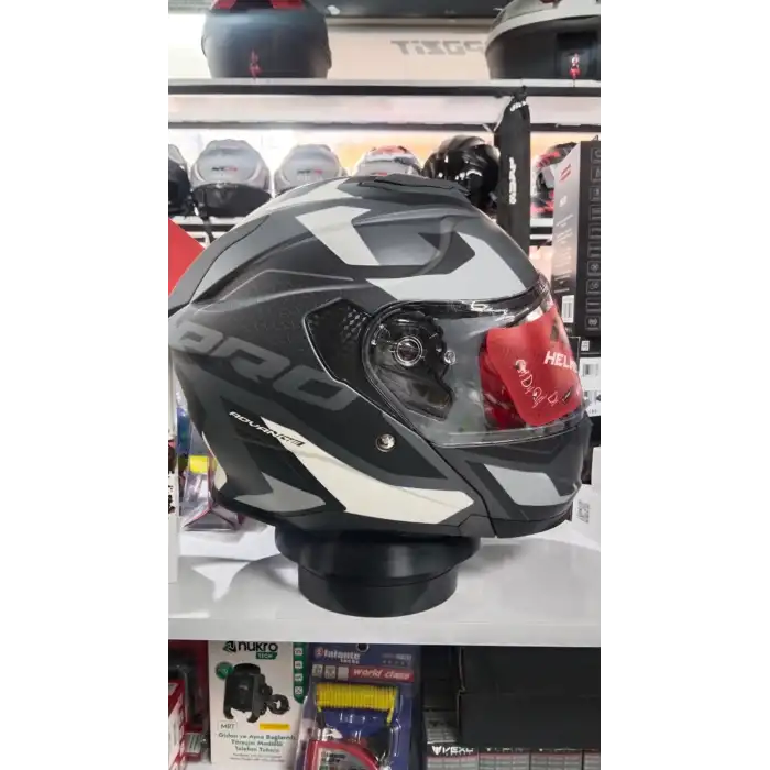 MH ÇENE AÇILIR KASK MAT GREY STİCKER MAT GRİ