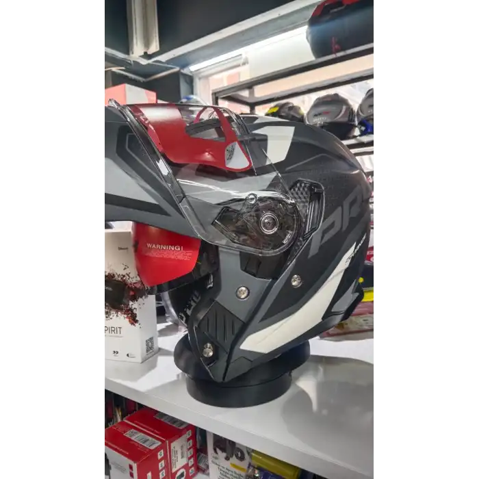 MH ÇENE AÇILIR KASK MAT GREY STİCKER MAT GRİ