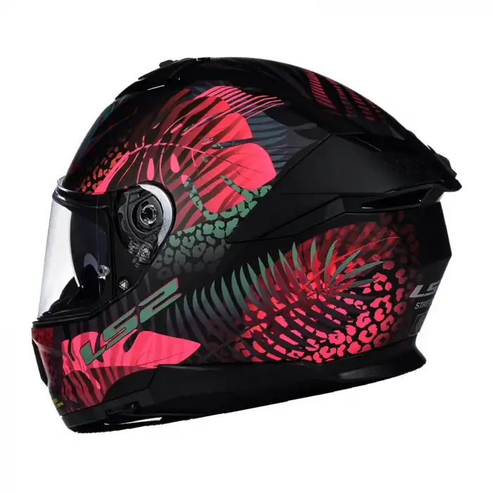 LS2 STREAM 2 JUNGLE MAT SİYAH-MAVİ-PEMBE KASK XS