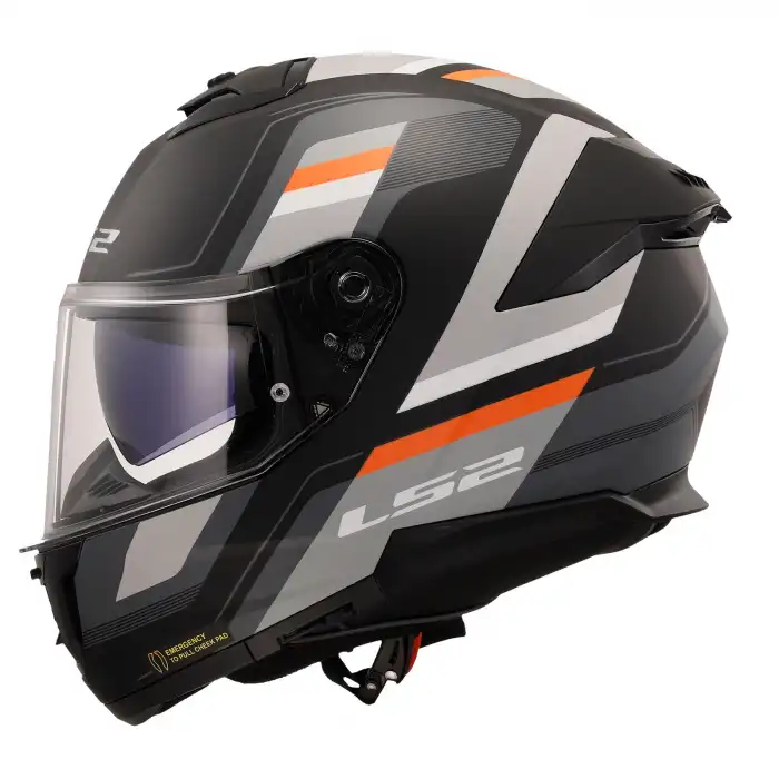 LS2 STREAM 2 VINTAGE MAT SİYAH-GRİ-BEYAZ-KIRMIZI KASK MAT SİYAH - GRİ - BEYAZ - KIRMIZI