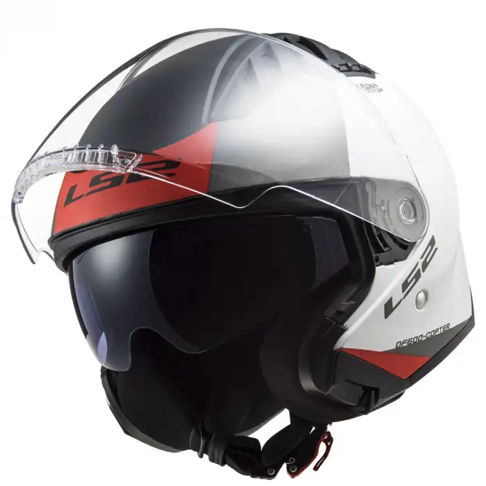 LS2 COPTER 2 URBANE MAT BEYAZ-KIRMIZI KASK MAT BEYAZ - KIRMIZI