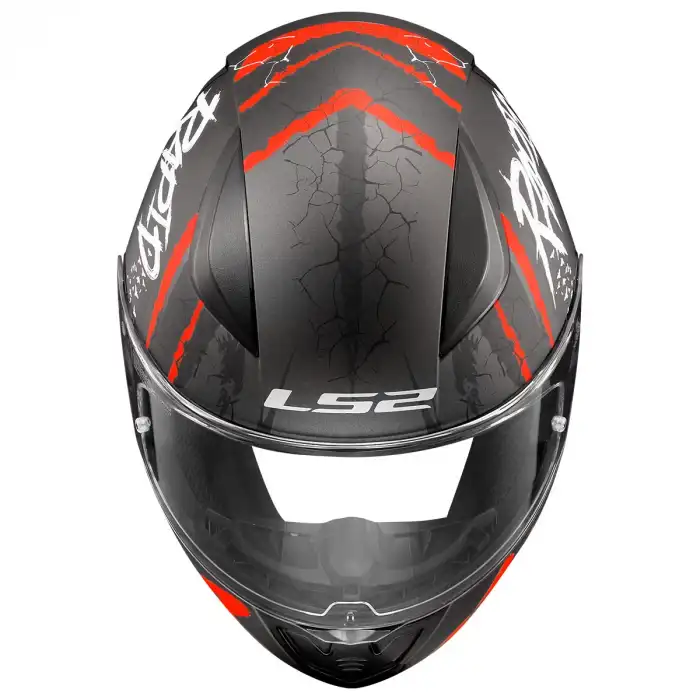 LS2 RAPID 2 RAVEN KASK MAT SİYAH - KIRMIZI