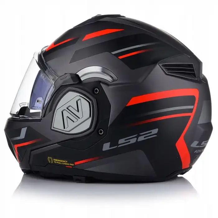 LS2 ADVANT KUKA KASK MAT SİYAH- KIRMIZI