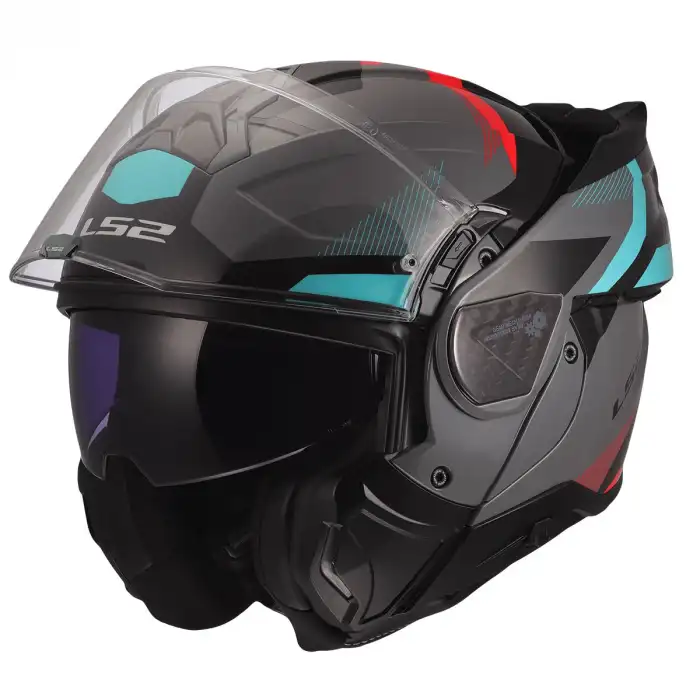 LS2 ADVANT 2 TRIPLE GRİ-KIRMIZI-SİYAH-TURKUAZ KASK GRİ-KIRMIZI-SİYAH-TURKUAZ