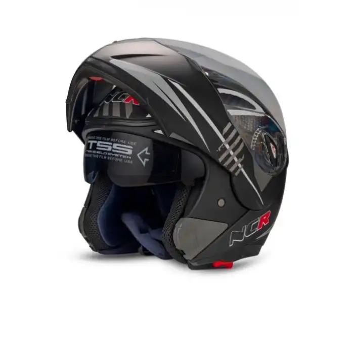 MOTOR KASK ÇENE AÇILIR GÖZLÜKLÜ NCR - 158 - MONSTER SİYAH MONSTER SİYAH