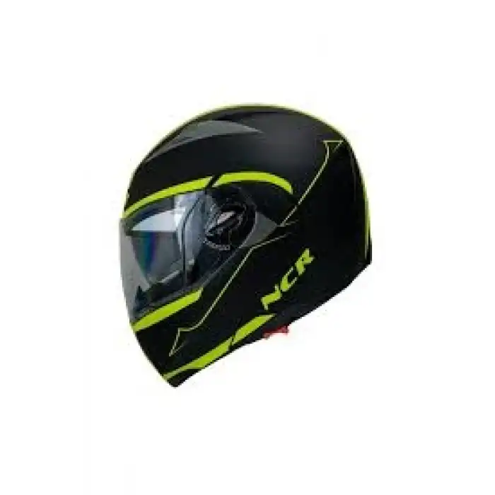 MOTOR KASK ÇENE AÇILIR GÖZLÜKLÜ NCR - 158 - SARI GRAFİK SARI