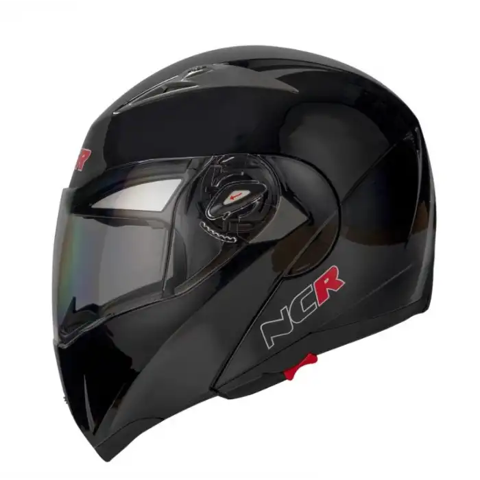 MOTOR KASK ÇENE AÇILIR GÖZLÜKLÜ NCR - 158 - PARLAK SİYAH PARLAK SİYAH