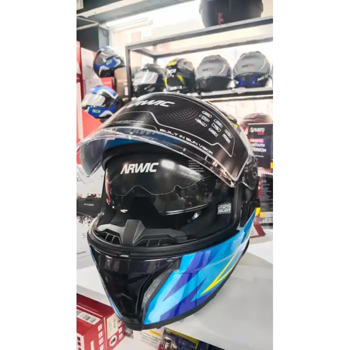 ARWİC AR939 PRO BLUE FULL FACE KASK BEYAZ  MAVİ
