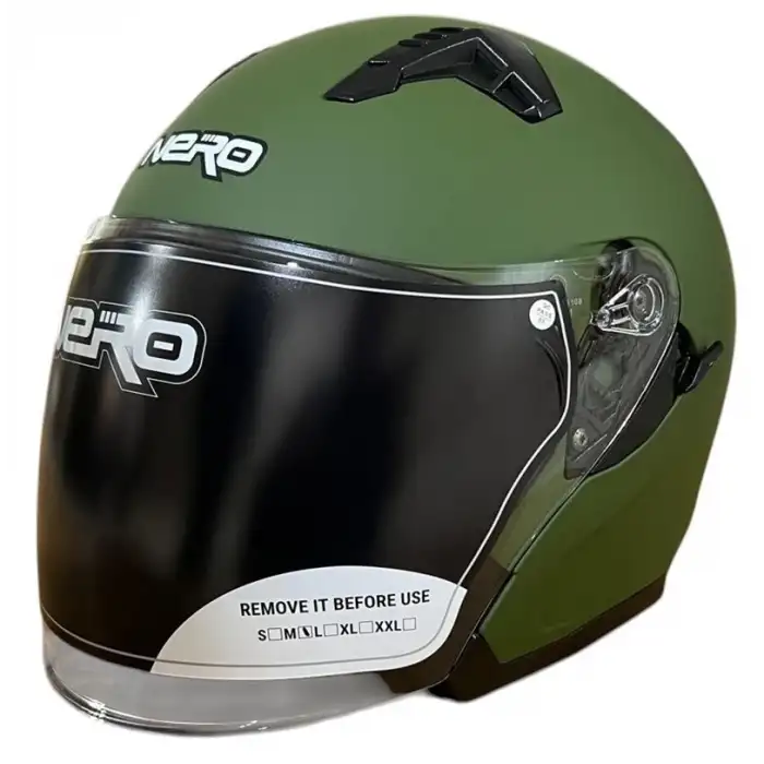 NERO KASK ÇENESİZ 528 MAT YEŞİL