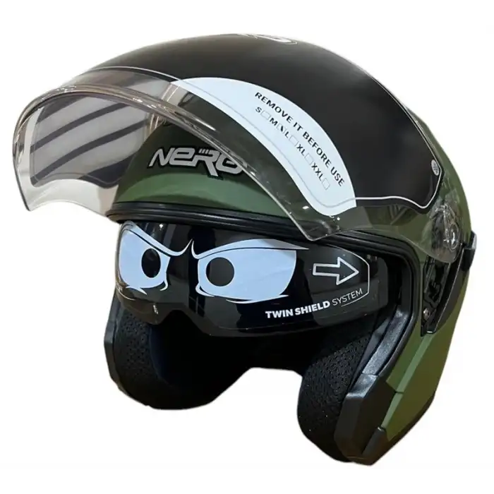 NERO KASK ÇENESİZ 528 MAT YEŞİL