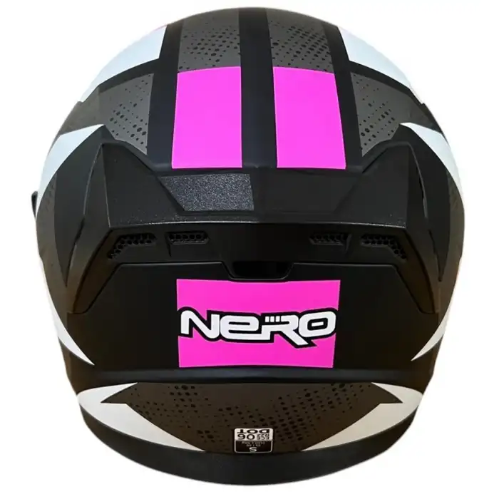NERO KASK ÇENESİZ 528 MAT SİYAH - PEMBE C1