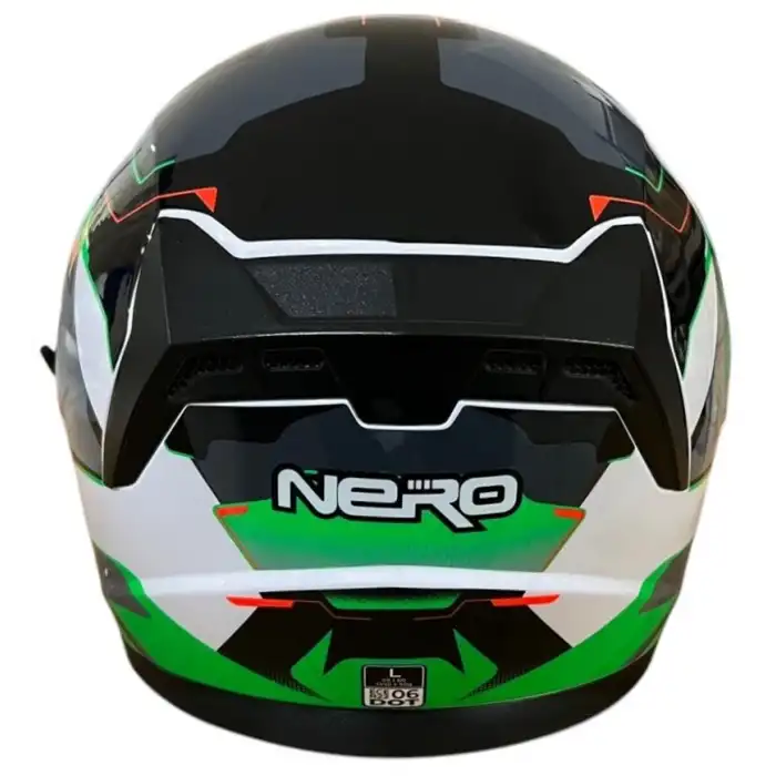 NERO KASK ÇENESİZ 528 MAT SİYAH - YEŞİL C5