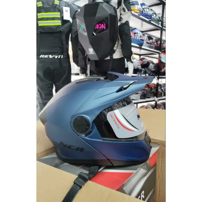 NCR 166 E ÇENE AÇILIR MAVİ KASK