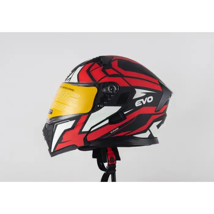 EVO 906 ÇENE AÇILIR MAT SİYAH - KIRMIZI MAT SİYAH/KIRMIZI