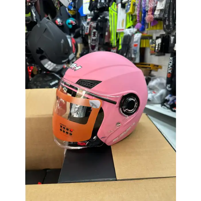 MH ÇENESİZ MAT PEMBE KASK MAT PEMBE