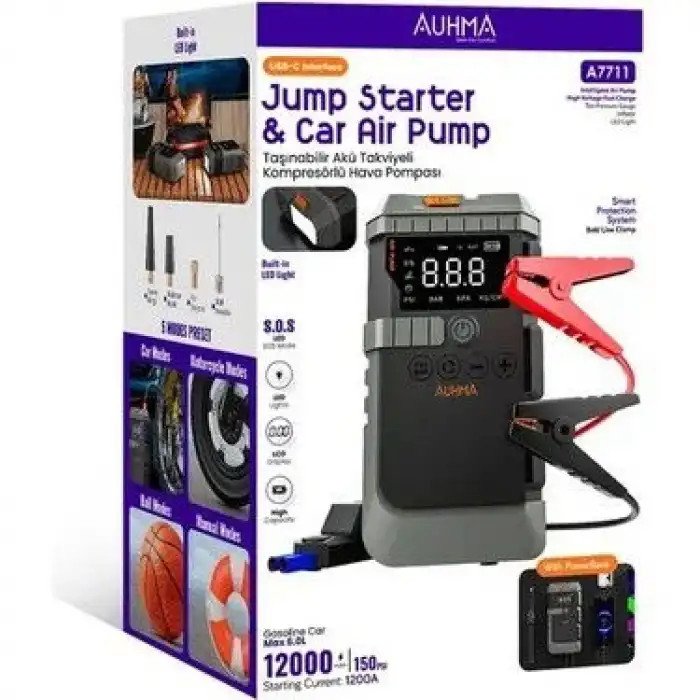 AKÜ TAKVİYE CİHAZI [TAŞINABİLİR AKÜ TAKVİYELİ KOMPRESÖRLÜ HAVA POMPASI]