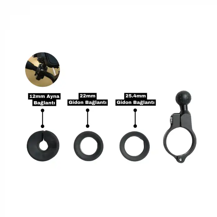 KNMASTER TT-500 TİTREŞİM ÖNLEYİCİ MOTOSİKLET TELEFON TUTUCU