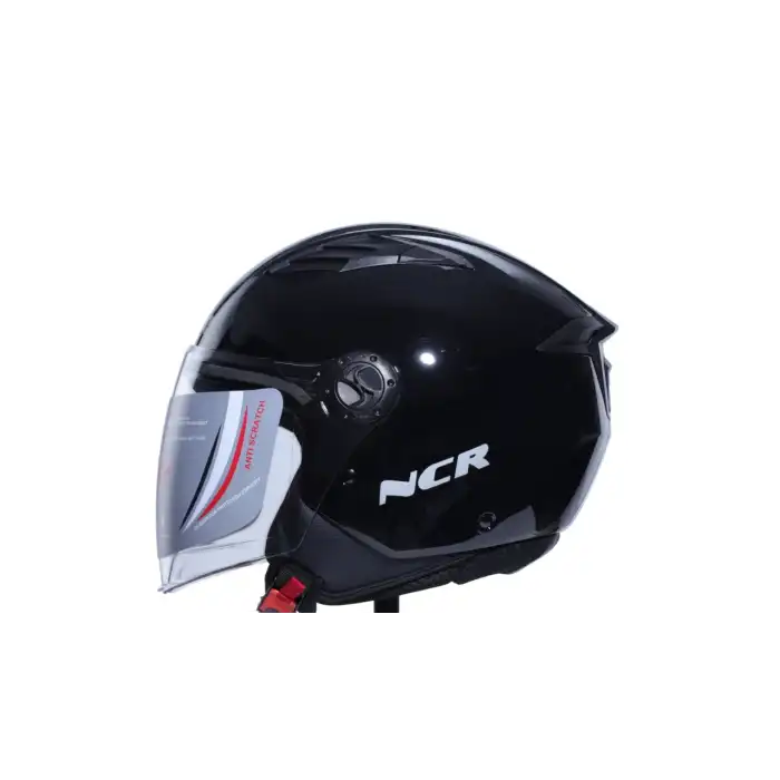KASK ÇENESİZ VİZÖRLÜ NCR 236 ECE BELGELİ - PARLAK SİYAH SİYAH