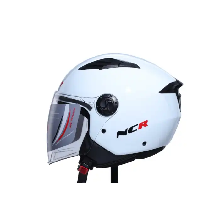 KASK ÇENESİZ VİZÖRLÜ NCR 236 ECE BELGELİ - PARLAK BEYAZ BEYAZ