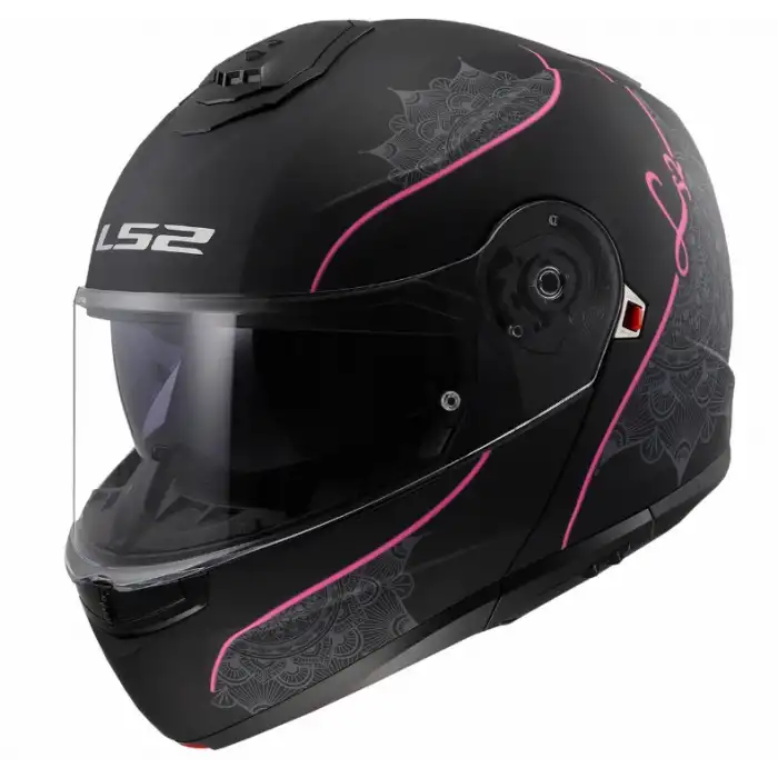 LS2 STROBE 2 KASK MAT SİYAH / PEMBE MAT SİYAH/ PEMBE
