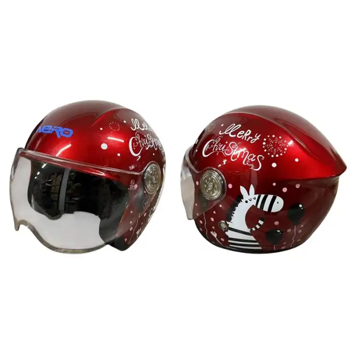 NERO ÇOCUK KASK ÇENESİZ 601 KIRMIZI KIRMIZI