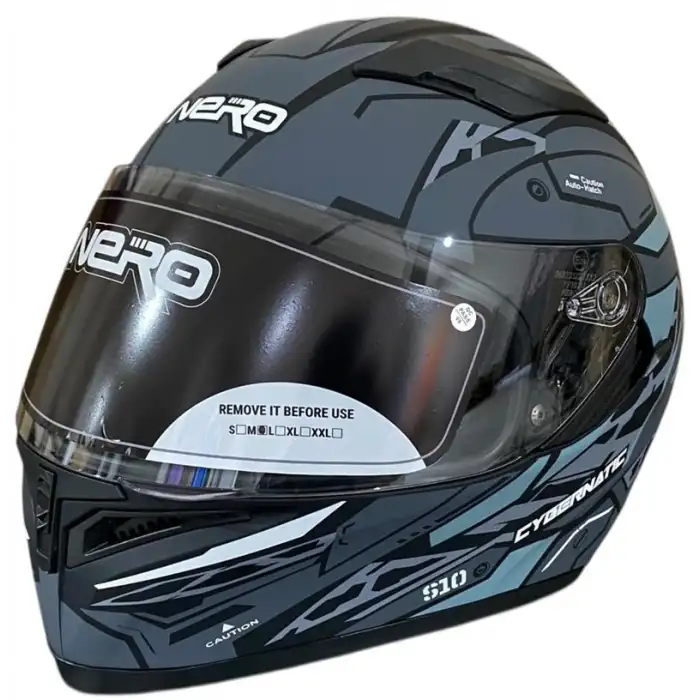 NERO KASK ÇENELİ 316 MAT SİYAH - GRİ B1 SİYAH / GRİ