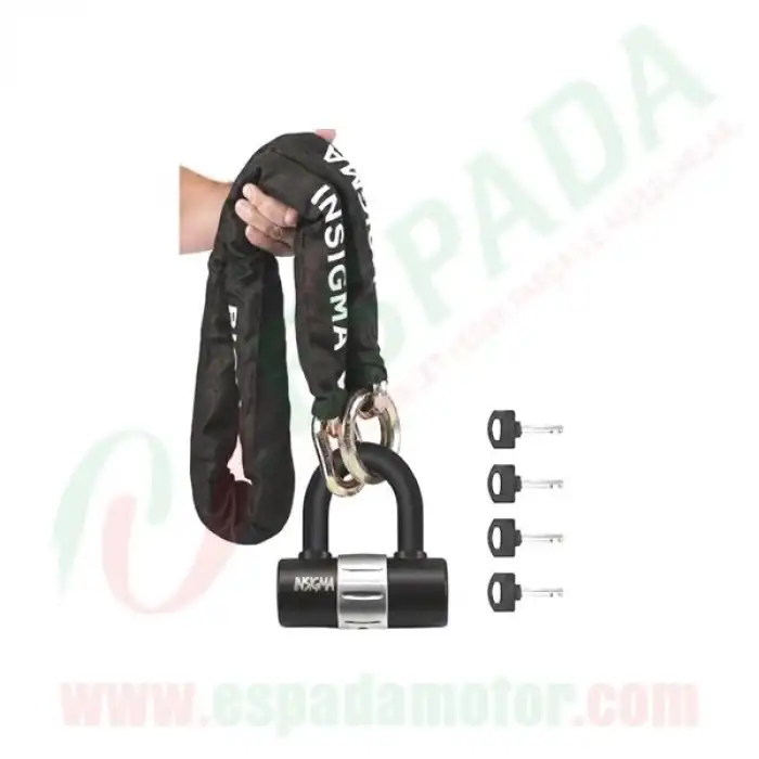 U BAR (SİYAH) ŞİFRELİ KESİLMEZ ZİNCİR KİLİT 1.5 METRE 10MM KALINLIK INSIGMA