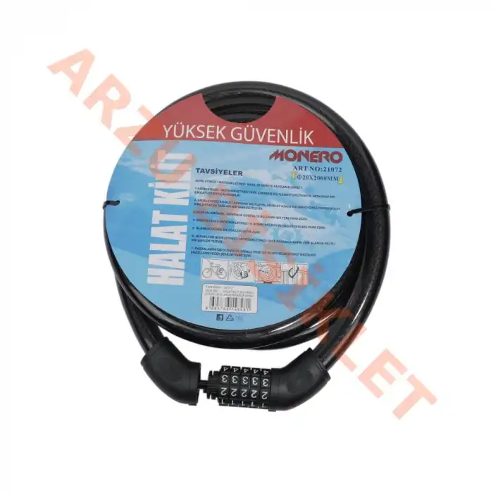 HALAT KİLİT DOLAMALI 20 X 200 CM 5Lİ DEĞİŞTİRİLEBİLİR ŞİFRELİ