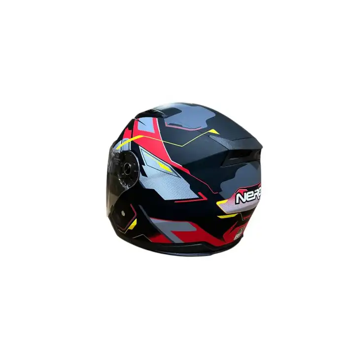 NERO KASK ÇENESİZ 528-1 MAT SİYAH - KIRMIZI (M) (MANUEL VİZÖR)