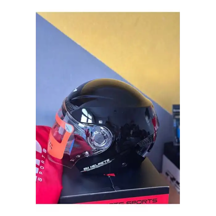 MH ÇENESİZ PARLAK SİYAH KASK SİYAH