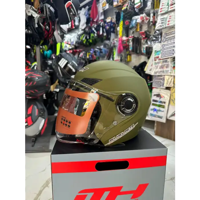 MH ÇENESİZ MAT YEŞİL KASK YEŞİL