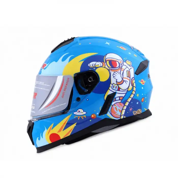 NCR KASK KAPALI 802 ÇOCUK ECE BELGELİ - SPACE 2 MAVİ GRAFİK MAVİ