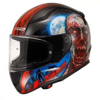 LS2 RAPID 2 ZOMBIE KASK SİYAH - KIRMIZI