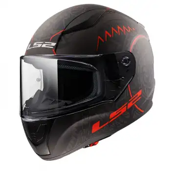 LS2 RAPID 2 TAKAROA KASK MAT SİYAH - KIRMIZI