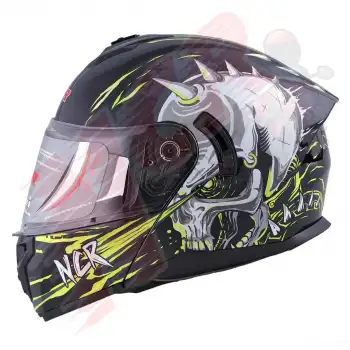 KASK ÇENE AÇILIR VİZÖRLÜ 166 ECE BELGELİ-UZAYLI SARI GRAFİK