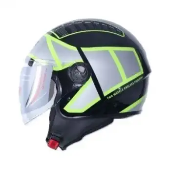 KASK ÇENESİZ 230 ECE BELGELİ- SİYAH SARI GRAFİK SİYAH - NEON SARI