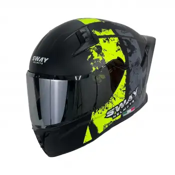 SWAY 869 SNATCH KASK BLACK YELLOW SİYAH - NEON SARI