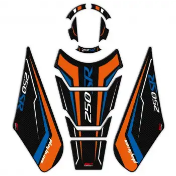 GP KOMPOZİT CF MOTO 250 SR 2020 -2024 UYUMLU TANKPAD SETİ TURUNCU - MAVİ