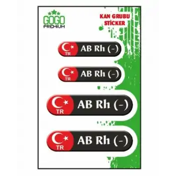 KAN GURUBU SİYAH DÖRTLÜ ETİKET AB RH-