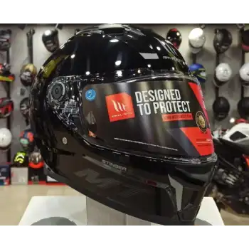 MT STINGER 2 FF -126 PARLAK SİYAH KAPALI KASK PARLAK SİYAH