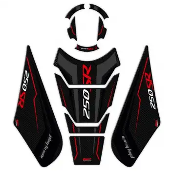 GP KOMPOZİT CF MOTO 250 SR 2020 -2024 UYUMLU TANKPAD SETİ SİYAH - KIRMIZI