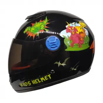 PRO HELMETS SY118 Full Face Çocuk Kask DINO BLACK SİYAH