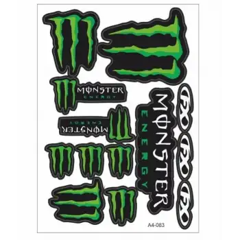 A4 STİCKER TEK PAKET ÇOKLU MONSTER YEŞİL