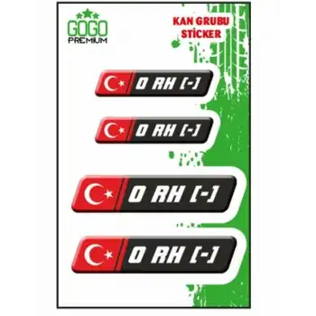 KAN GURUBU SİYAH DÖRTLÜ ETİKET 0 RH-